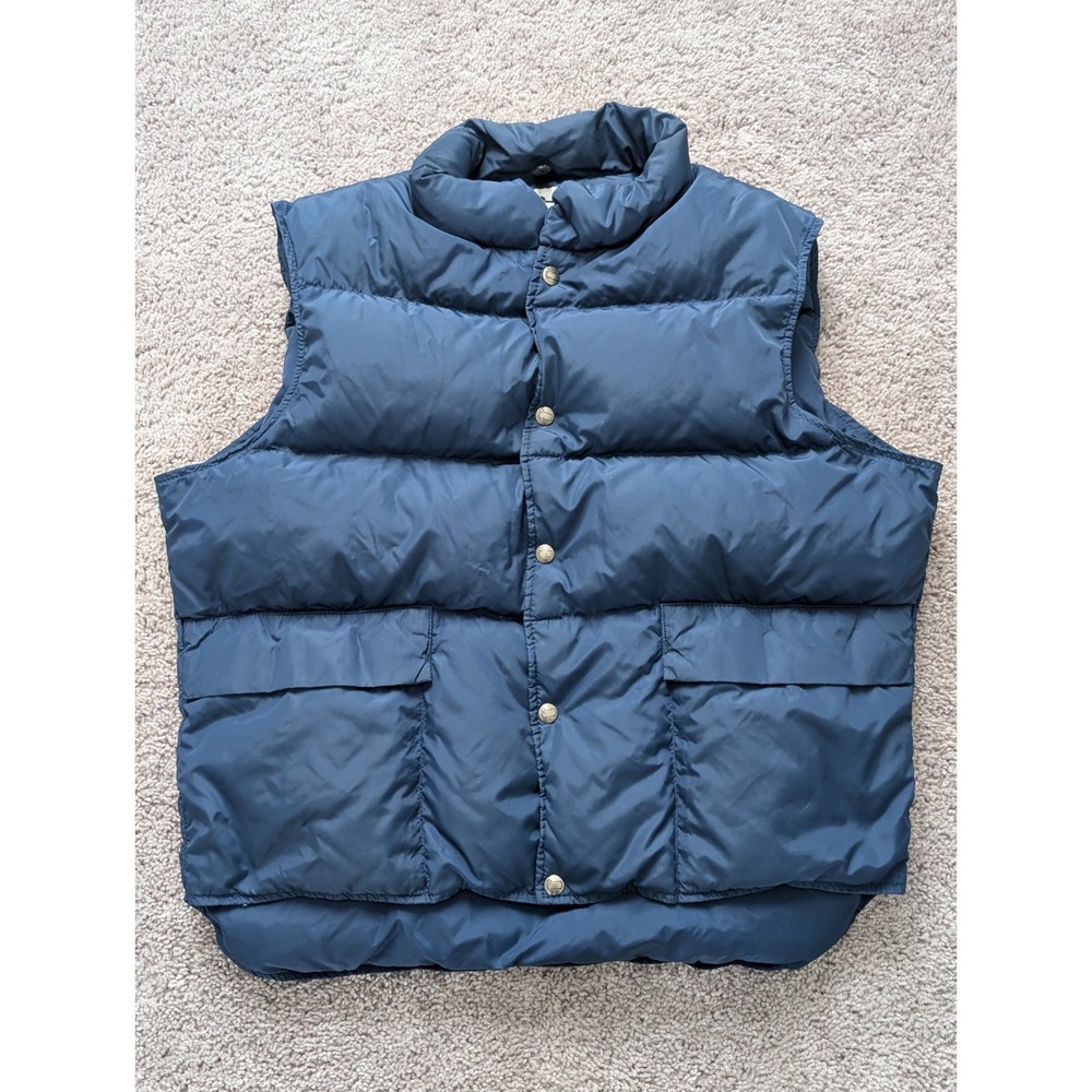 VTG Woolrich Puffer Vest Mens Large Down‎ Filled Button Snap Made in USA 70s 80s